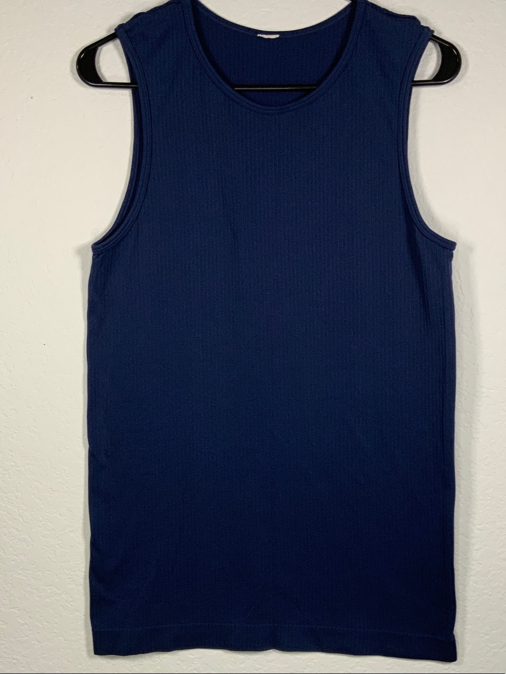 Zyia Navy Blue Ribbed Tank Top - Sleeveless Everyday Layering